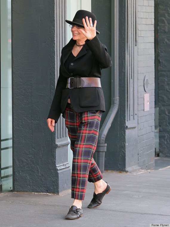 Diane Keaton garment and pockets